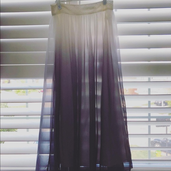 White to Purple Ombré Maxi Skirt Costa Blanca - Picture 2 of 3